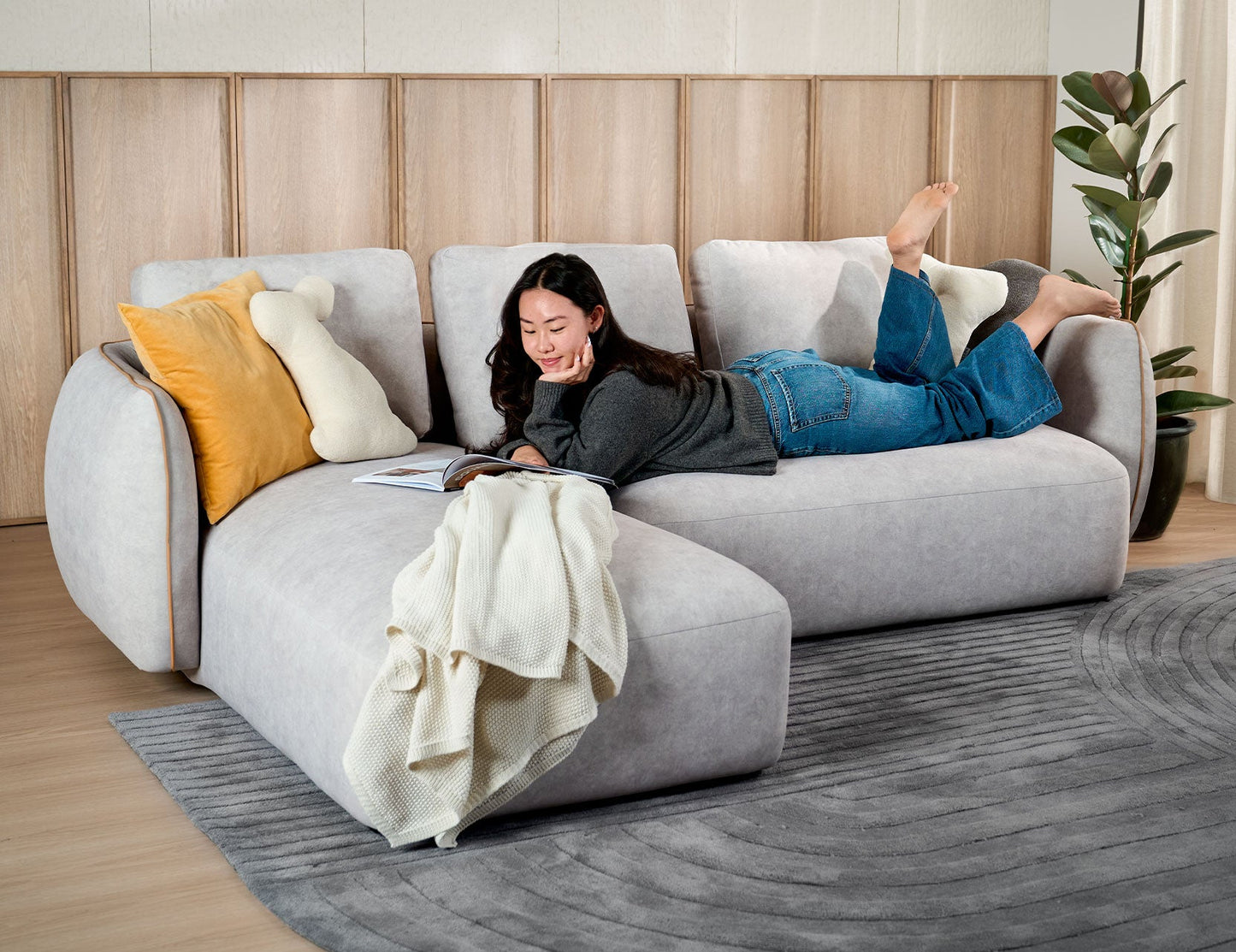 Canapé modulable ROND en tissu déhoussable