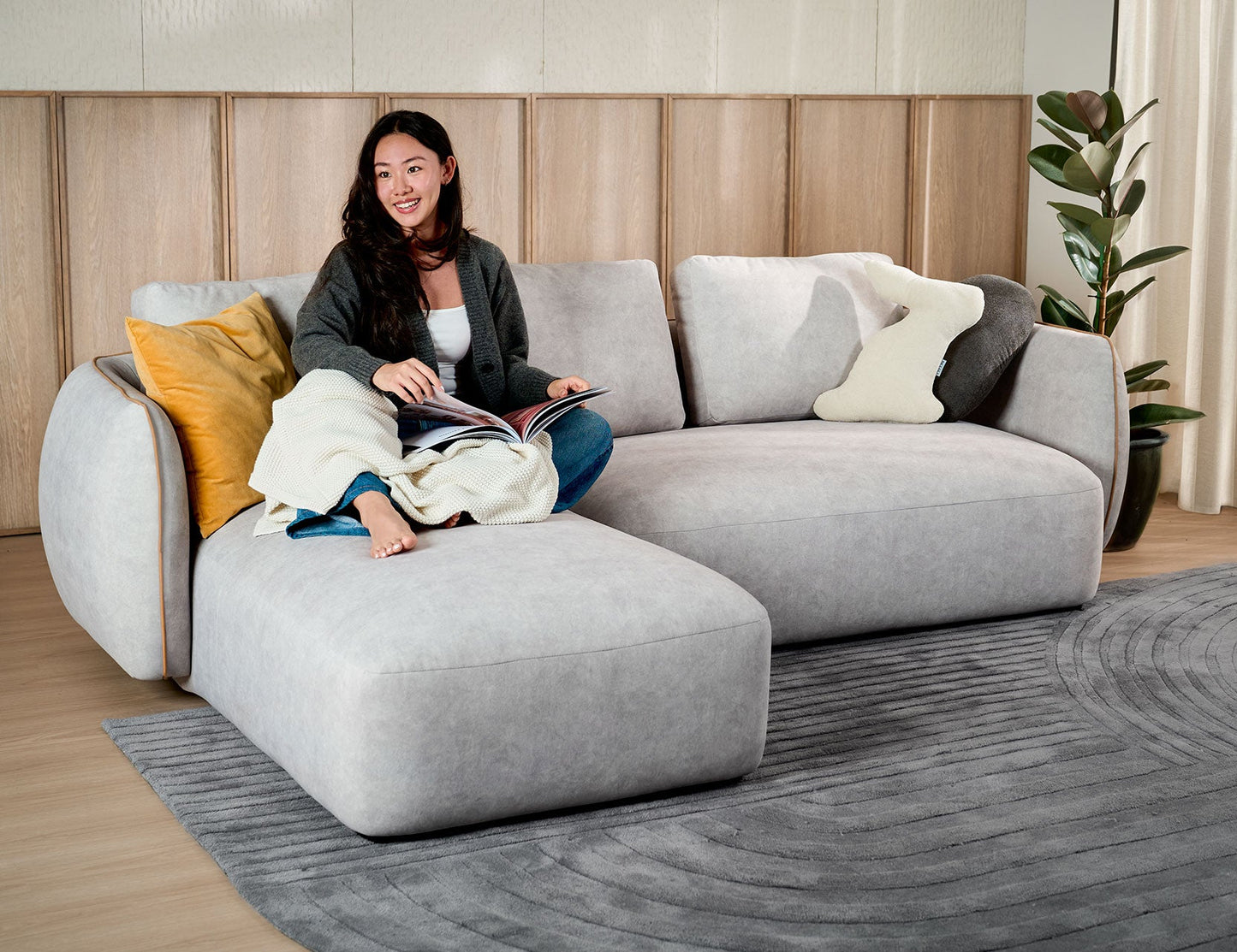 Canapé modulable ROND en tissu déhoussable