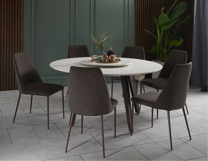 Table à manger ronde KAY avec plateau en quartz