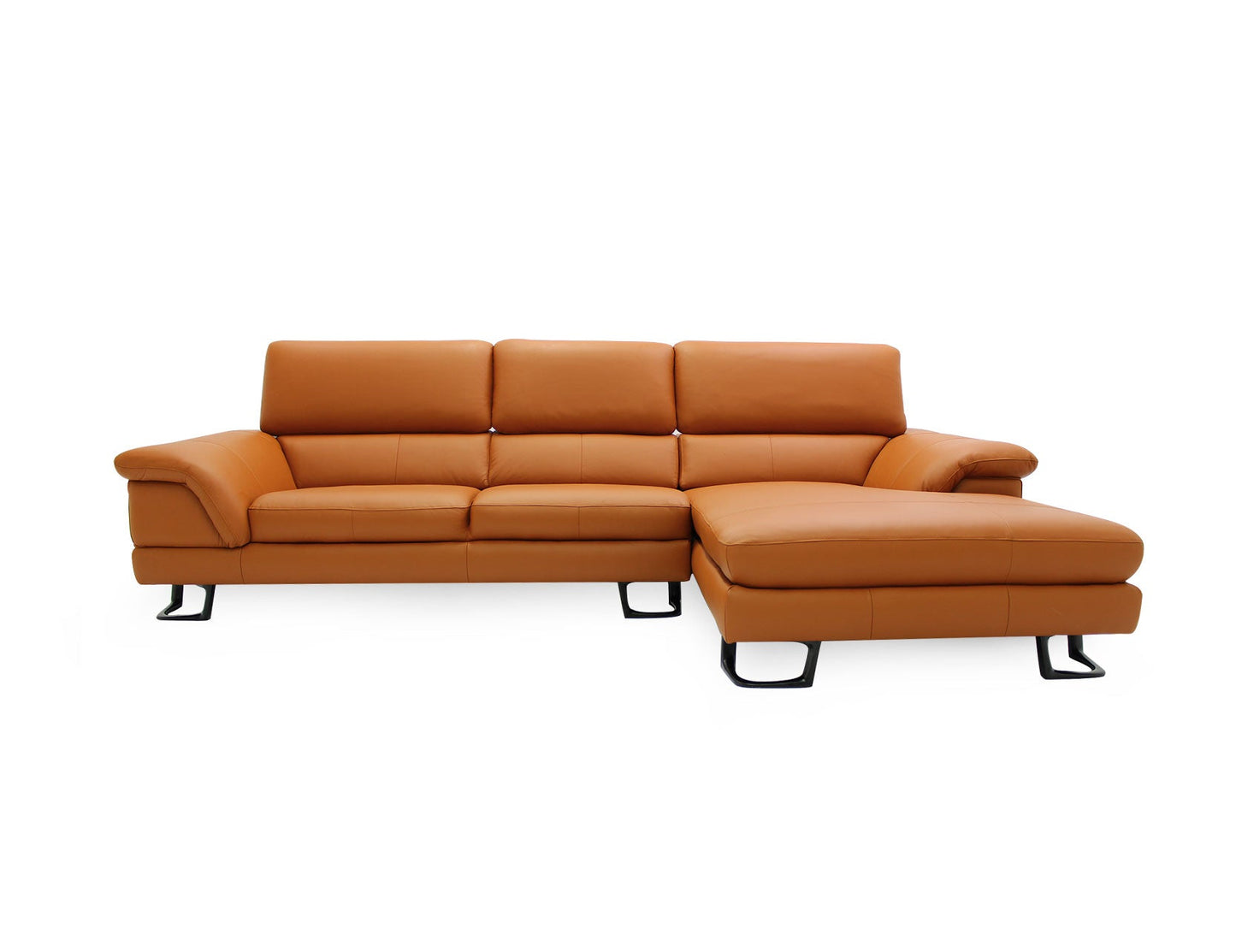 Canapé modulaire en cuir avec appui-tête réglable KORUS