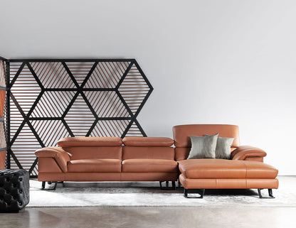 Canapé modulaire en cuir avec appui-tête réglable KORUS
