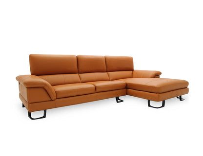 Canapé modulaire en cuir avec appui-tête réglable KORUS