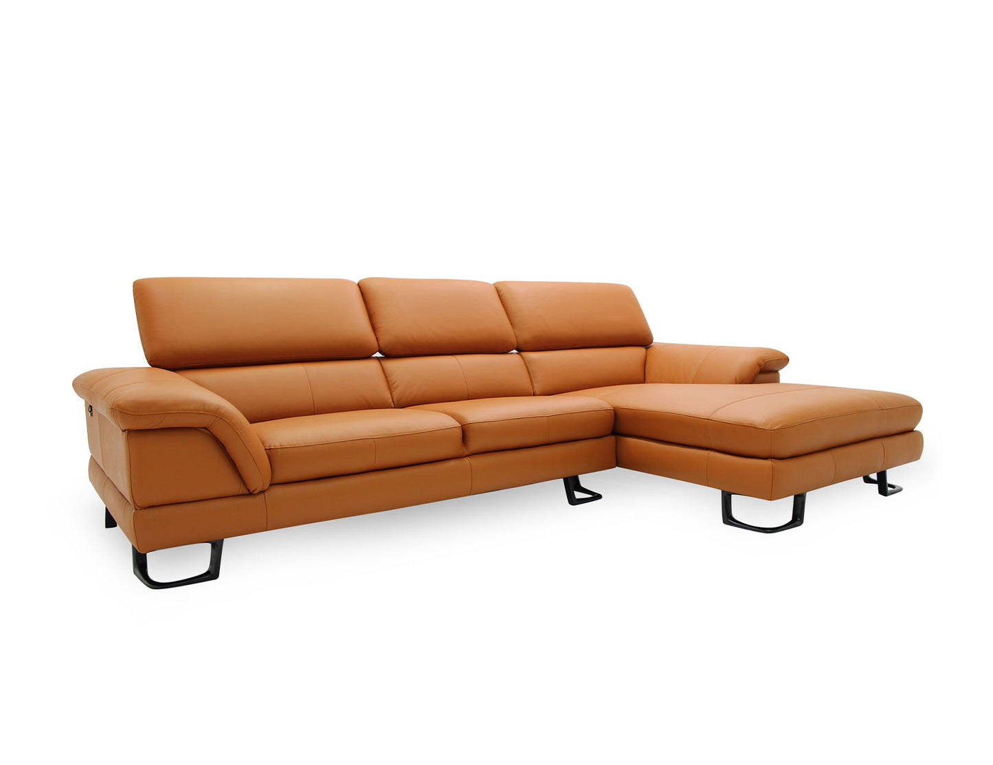 Canapé modulaire en cuir avec appui-tête réglable KORUS