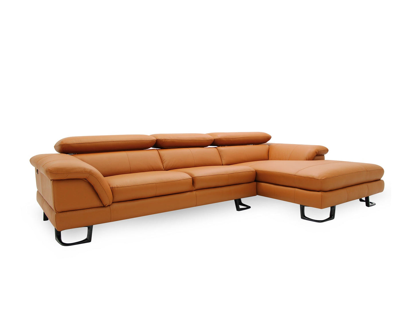 Canapé modulaire en cuir avec appui-tête réglable KORUS