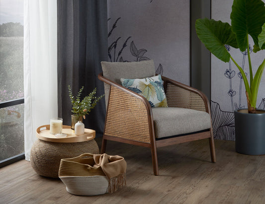 Fauteuil en tissu rotin NASH