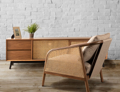 Fauteuil en tissu rotin NASH
