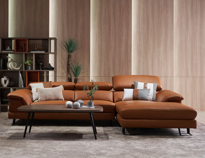 Canapé modulaire en cuir avec appui-tête réglable KORUS