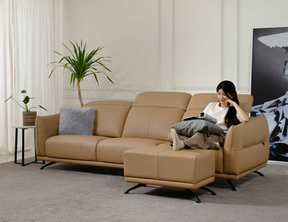Canapé modulaire en cuir avec appui-tête réglable ETTA