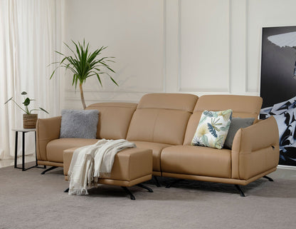 Canapé modulaire en cuir avec appui-tête réglable ETTA