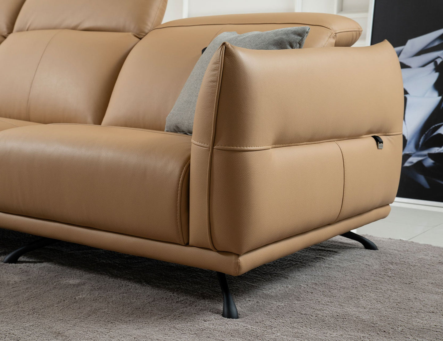 Canapé modulaire en cuir avec appui-tête réglable ETTA
