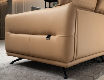 Canapé modulaire en cuir avec appui-tête réglable ETTA