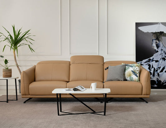 Canapé modulaire en cuir avec appui-tête réglable ETTA