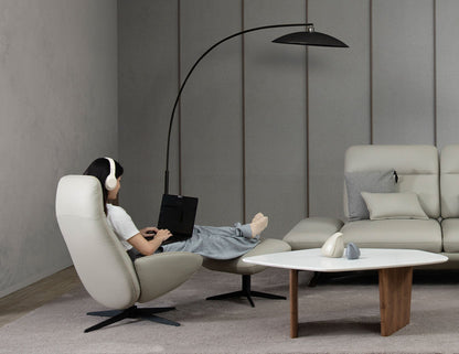 Canapé simple pivotant en cuir OSLO avec appui-tête réglable