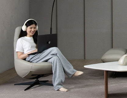 Canapé simple pivotant en cuir OSLO avec appui-tête réglable