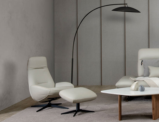 Canapé simple pivotant en cuir OSLO avec appui-tête réglable