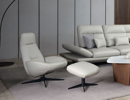 Canapé simple pivotant en cuir OSLO avec appui-tête réglable