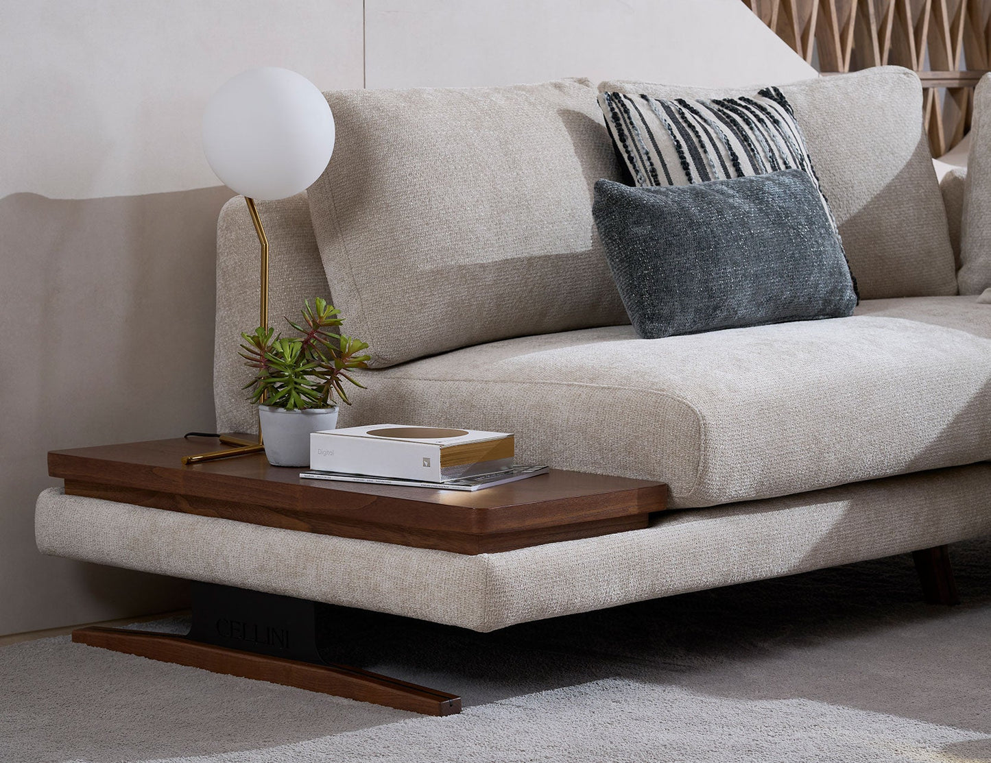 Grand canapé modulaire en tissu EVITA avec housses de coussin amovibles
