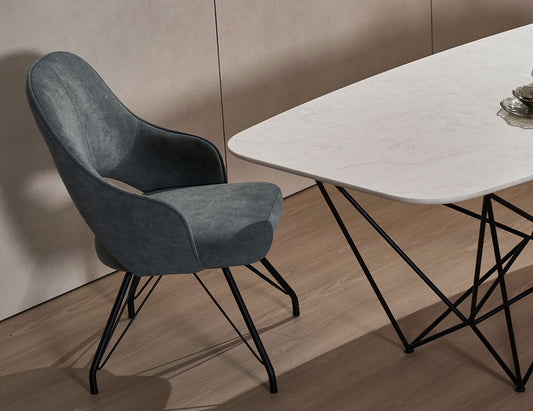 Chaise de salle à manger en tissu TETRO