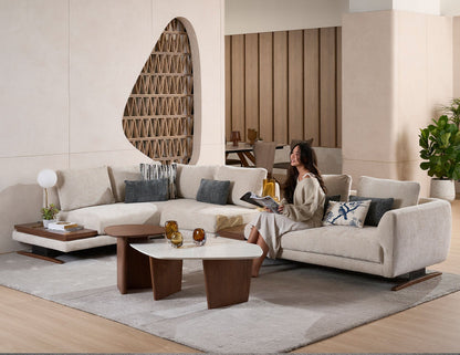 Grand canapé modulaire en tissu EVITA avec housses de coussin amovibles