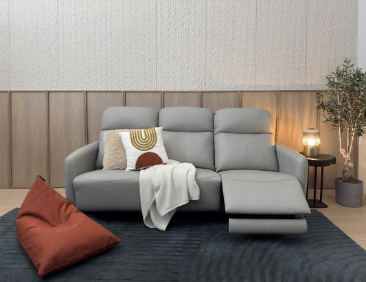 Canapé inclinable modulaire motorisé tout cuir HOMER