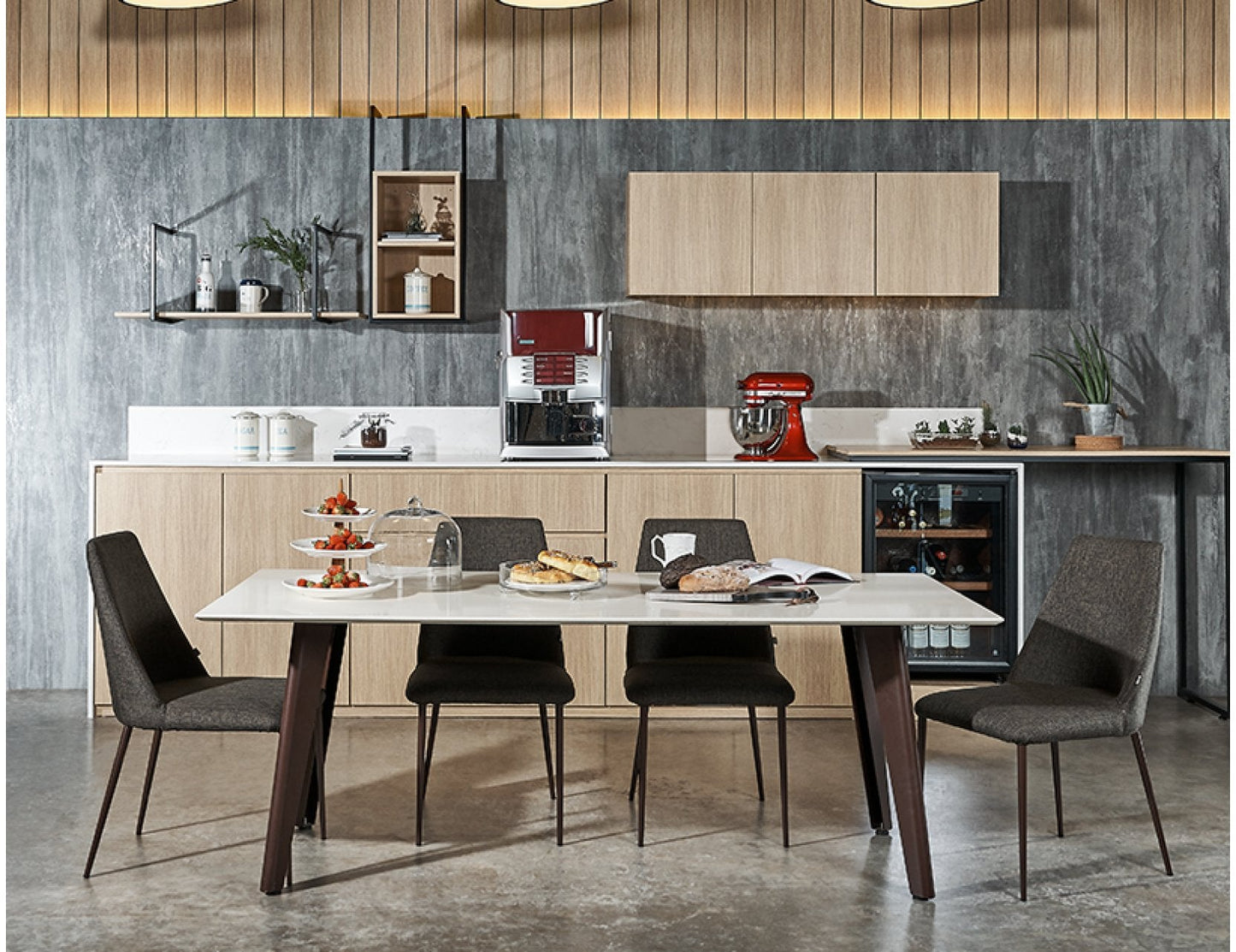 Table à manger avec plateau en quartz KAY