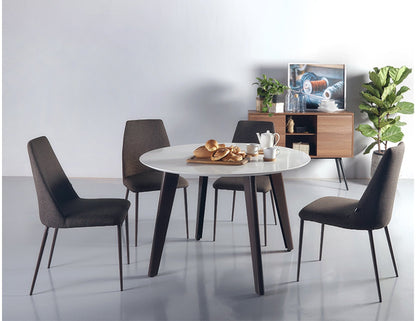 Table à manger ronde KAY avec plateau en quartz