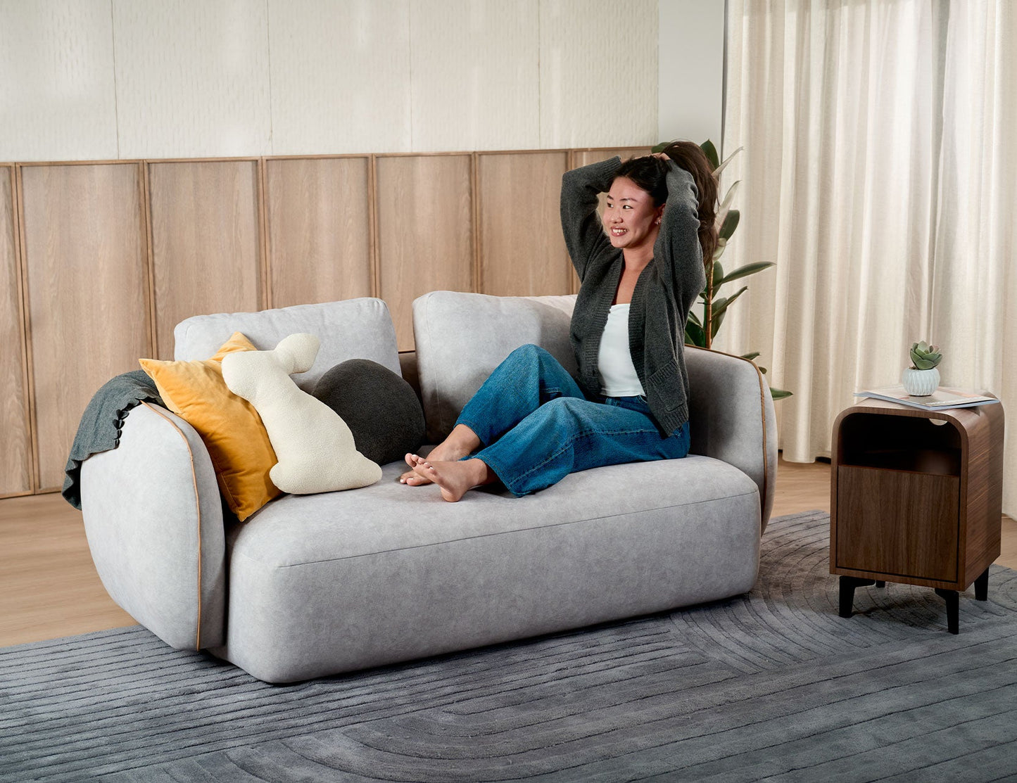 Canapé modulable ROND en tissu déhoussable